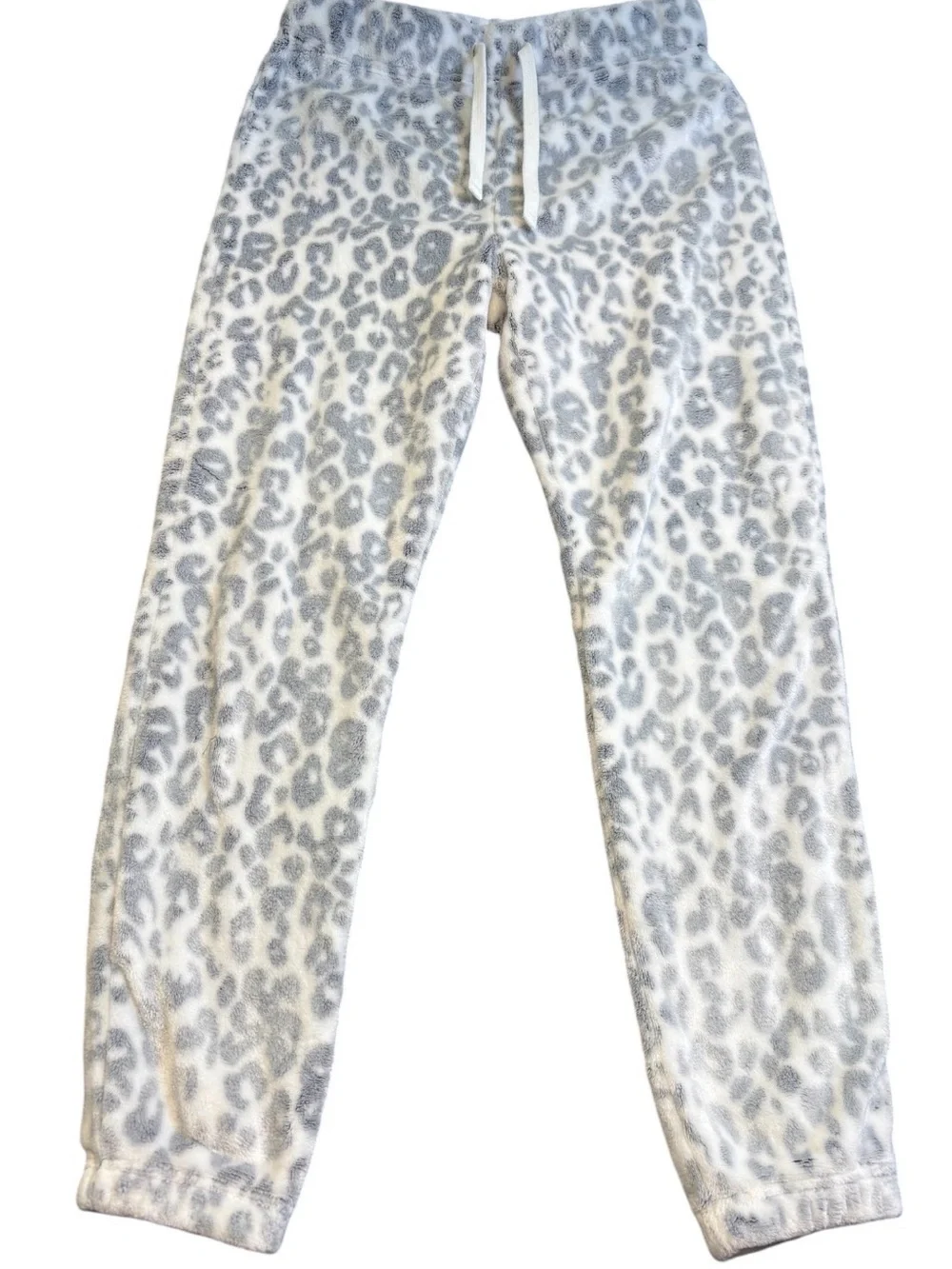 UGG Gray Animal Print Plush Fleece Jogger Sweatpants Women's Small EUC So Soft!